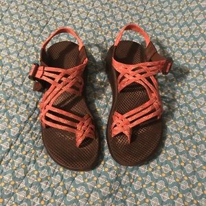 Coral three strap chacos